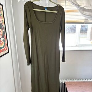 Old Navy Olive Long Sleeve Dress